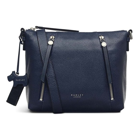 RADLEY LONDON Fountain Road Leather Crossbody Bag - DARK BLUE - Picture 1 of 10